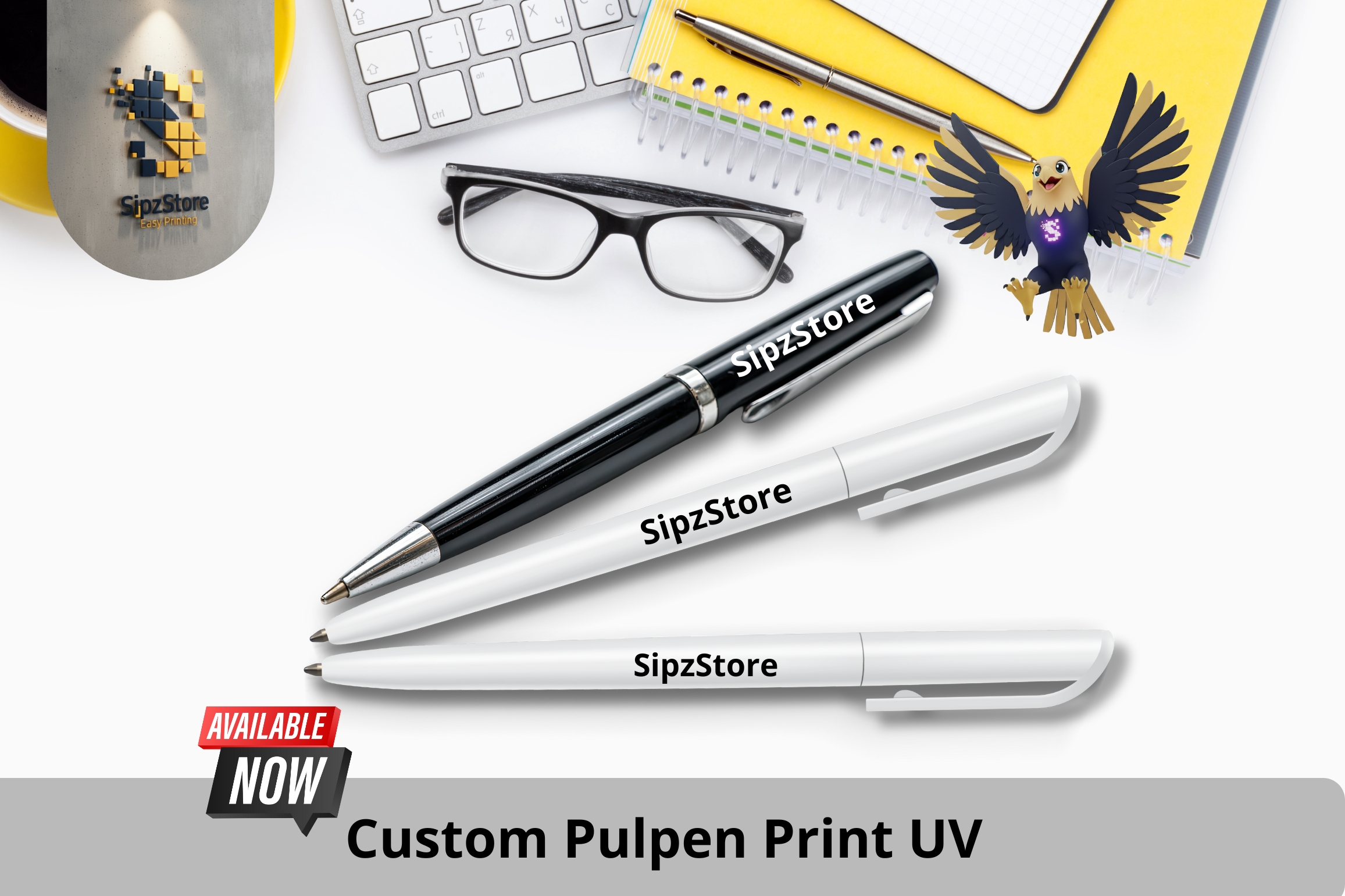 🖋 Custom pulpen SipzStore – Cetak UV Premium, Branding Makin Berkelas!